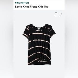 EUC Nine Britton Tee with tied waist Size M black and white tie-dye